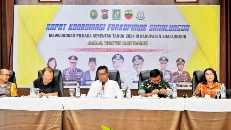 *Pimpinan Rakor Forkopimda Kesiapan Pilkada 2024, Bupati Simalungun: “Berikan yang terbaik buat Kabupaten Simalungun”*