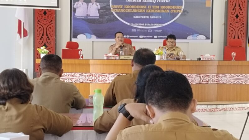 Pemkab Samosir Laksanakan Rakor II Tim Koordinasi Penanggulangan Kemiskinan.