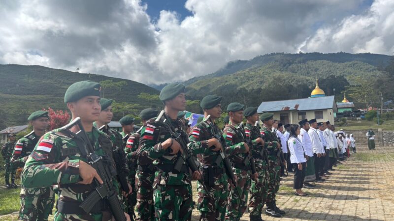 Pos Walesi Satgas Yonif 641/Bru Berperan Dalam Upacara Peringatan Hari Santri Nasional (HSN) 2024