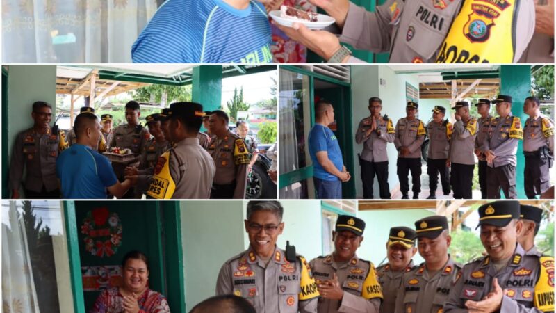 Sinergitas TNI Polri, Kapolres Dairi Beri Kejutan Kepada Dandim 0206 Dairi yang Sedang Berulang Tahun