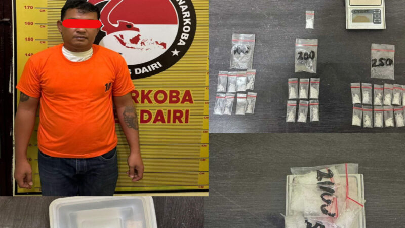 Komitmen Berantas Narkoba, Sat Res Narkoba Polres Dairi Ringkus Bandar di Tigalingga, Puluhan Paket Sabu Disita