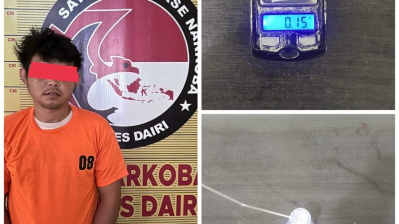 Sat Res Narkoba Polres Dairi Amankan Seorang Pemuda Konsumsi Narkoba di Tigalingga