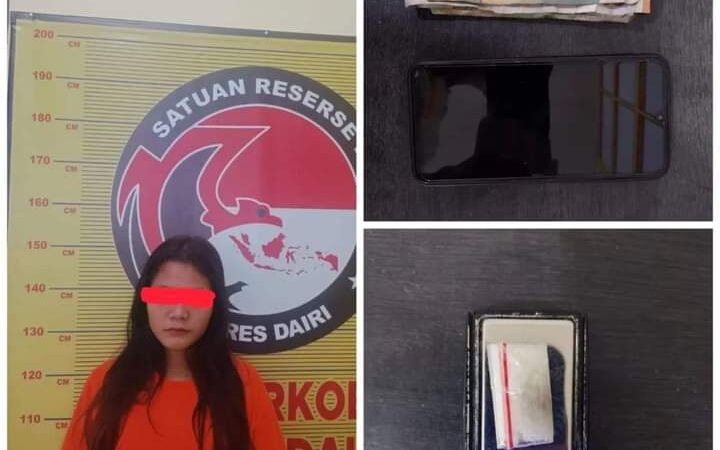 Sat Narkoba Polres Dairi Ringkus seorang wanita atas kepimilikan narkoba jenis sabu.