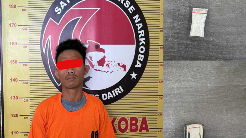 Sat Narkoba Polres Dairi Ringkus Pemuda Usai Jajan Sabu di Tigalingga