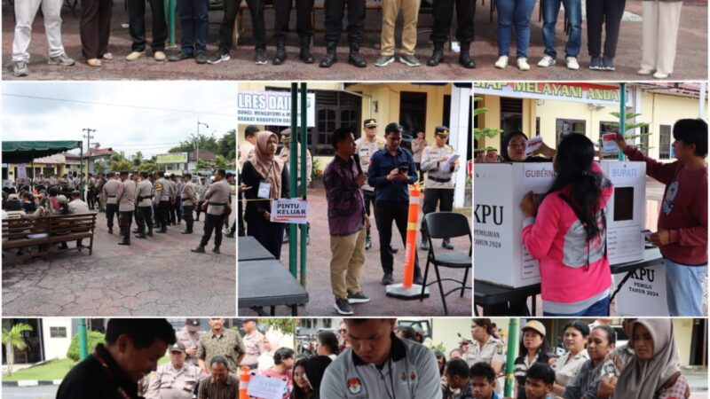 Polres Dairi Bersama KPU dan Bawaslu Gelar Simulasi Pengamanan di TPS