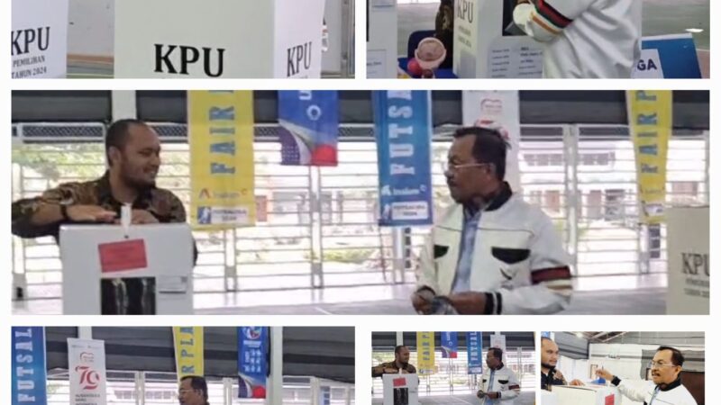 *Diguyur Hujan, Ilyas Sitorus Tetap Antusias Gunakan Hak Pilih di TPS 3 Komplek Inalum Tg Gading*