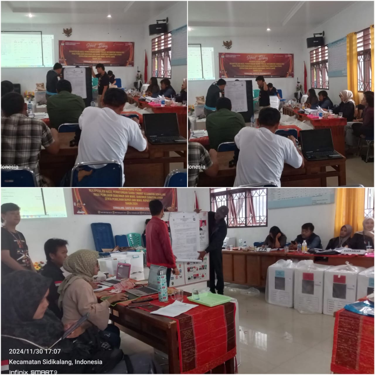 Pleno Rekapitulasi Hitung Suara Tingkat Kecamatan Sidikalang Berjalan Aman,Lancar dan Tanpa Komplain