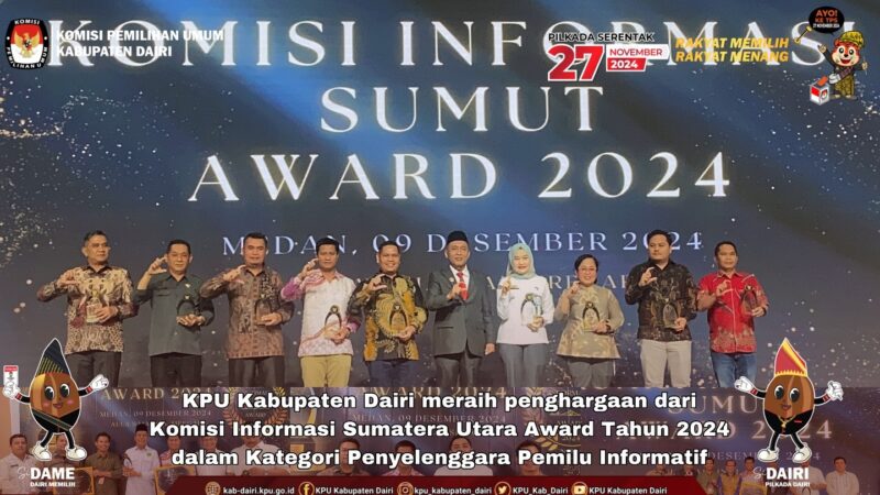 KPU Kabupaten Dairi Mengikuti Kegiatan Rapat Pleno Terbuka Rekapitulasi Hasil Penghitungan Suara