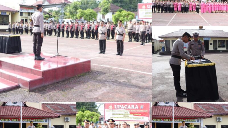 Kapolres Dairi Pimpin Apel Serah Terima Jabatan Kapolsek Sumbul