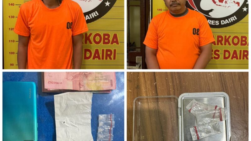 Sat Narkoba Polres Dairi Ringkus 2 Pengedar Sabu di Pegagan Hilir