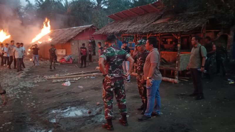 Penggerebekan Barak Narkoba dan Judi di Desa Kloneng Emplasmen Kuala Mencirim Kec. Sei. Bingai Kab. Langkat oleh Tim Gabungan TNI- POLRI