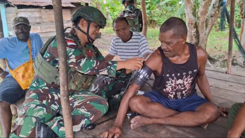 SATGAS PAMTAS KEWILAYAHAN RI – PNG YONIF 642/KPS LAKSANAKAN YANKES DI WILAYAH POS AROBA