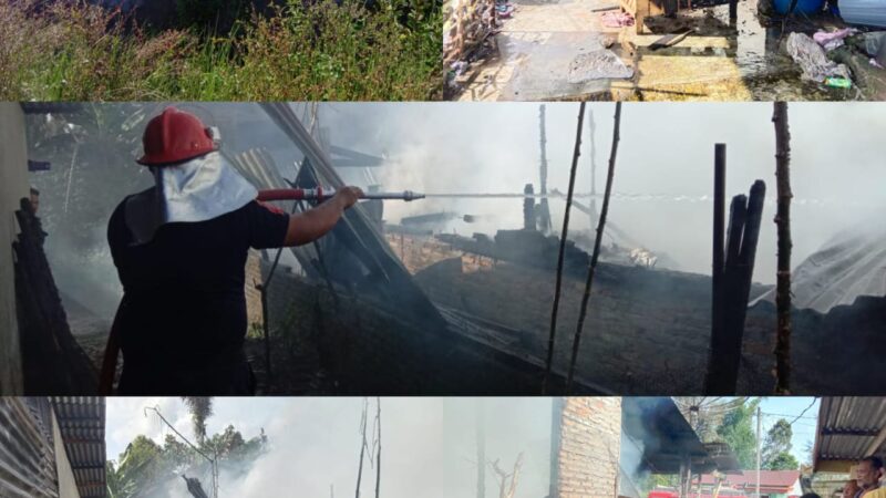 Kebakaran di Dusun Hutari Desa Kalang Simbara: Satu Rumah Semi Permanen Hangus Terbakar