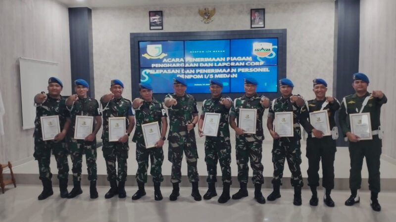 *Dandenpom I/5 Medan Pimpin Acara Pemberian Penghargaan, Penerimaan serta Pelepasan Personel Denpom I/5 Medan*
