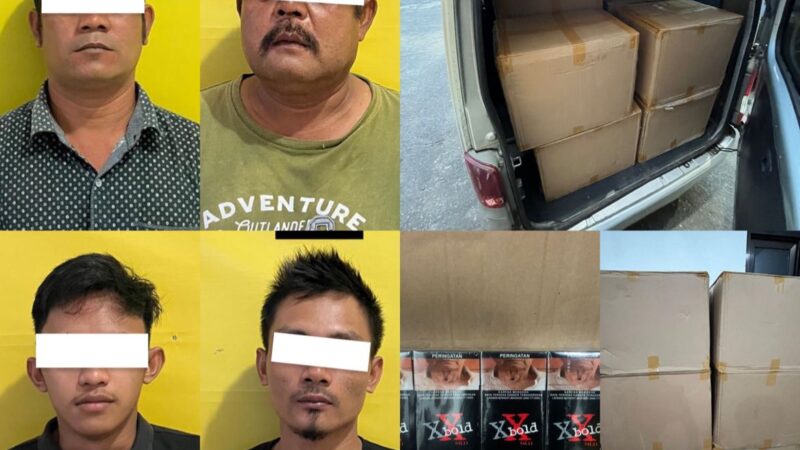 Polres Labuhanbatu Selatan Bongkar Sindikat Rokok Pita Cukai Palsu, Empat Pelaku Ditangkap