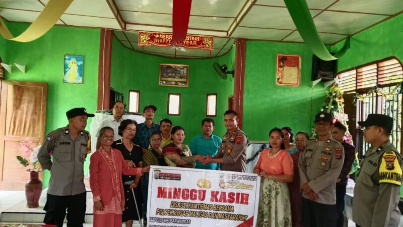 Kapolsek Bosar Maligas Hadiri Ibadah Minggu dan Sampaikan Himbauan Kamtibmas di Gereja GKPI Pasar Baru