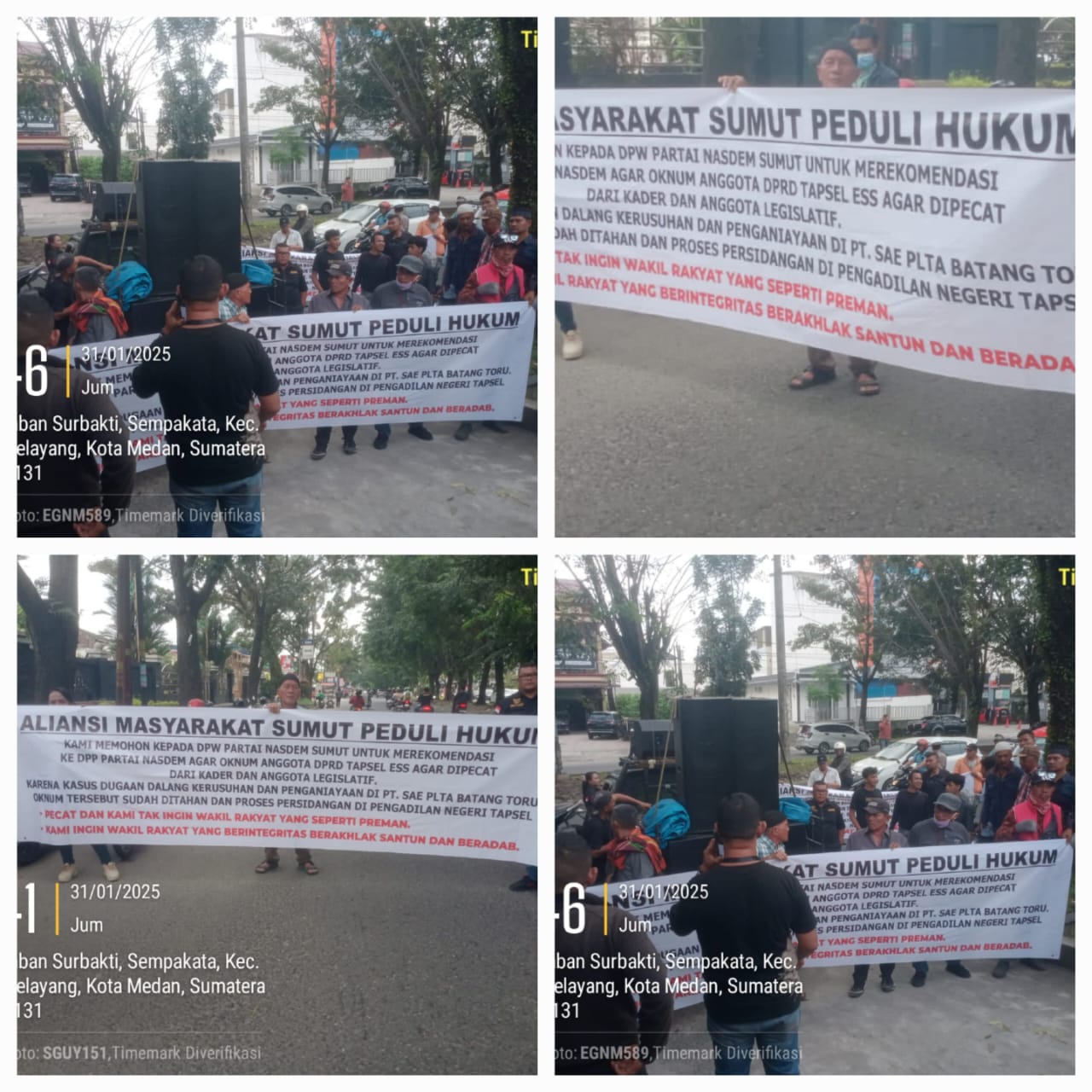 *Heboh..!! Ratusan Aktivis dan Masyarakat Aksi Damai di Depan Kantor Pengadilan Tinggi Medan dan Kantor DPW Partai Nasdem,Minta Wakil Rakyat Bukan Preman*