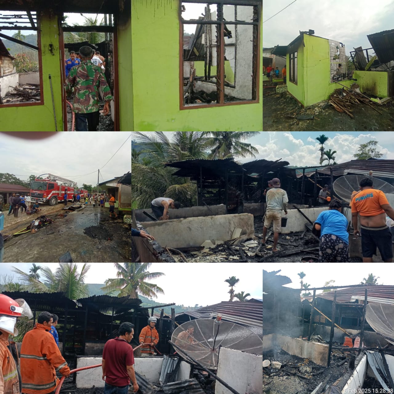 Kebakaran di Desa Jumantuang, Siempat Nempu: Satu Rumah Hangus, Dua Lainnya Terdampak