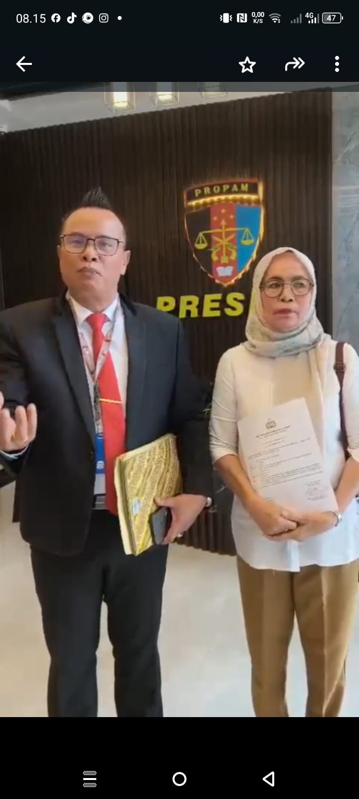 Kasus Tanah Sudah 7 Tahun Tidak Ada Kejelasan nya, PH  Lapor Ke Propam Mabes Polri