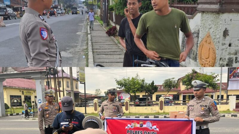 Polres Dairi Gelar Operasi Keselamatan Toba, 10 Pengendara Kena Tilang