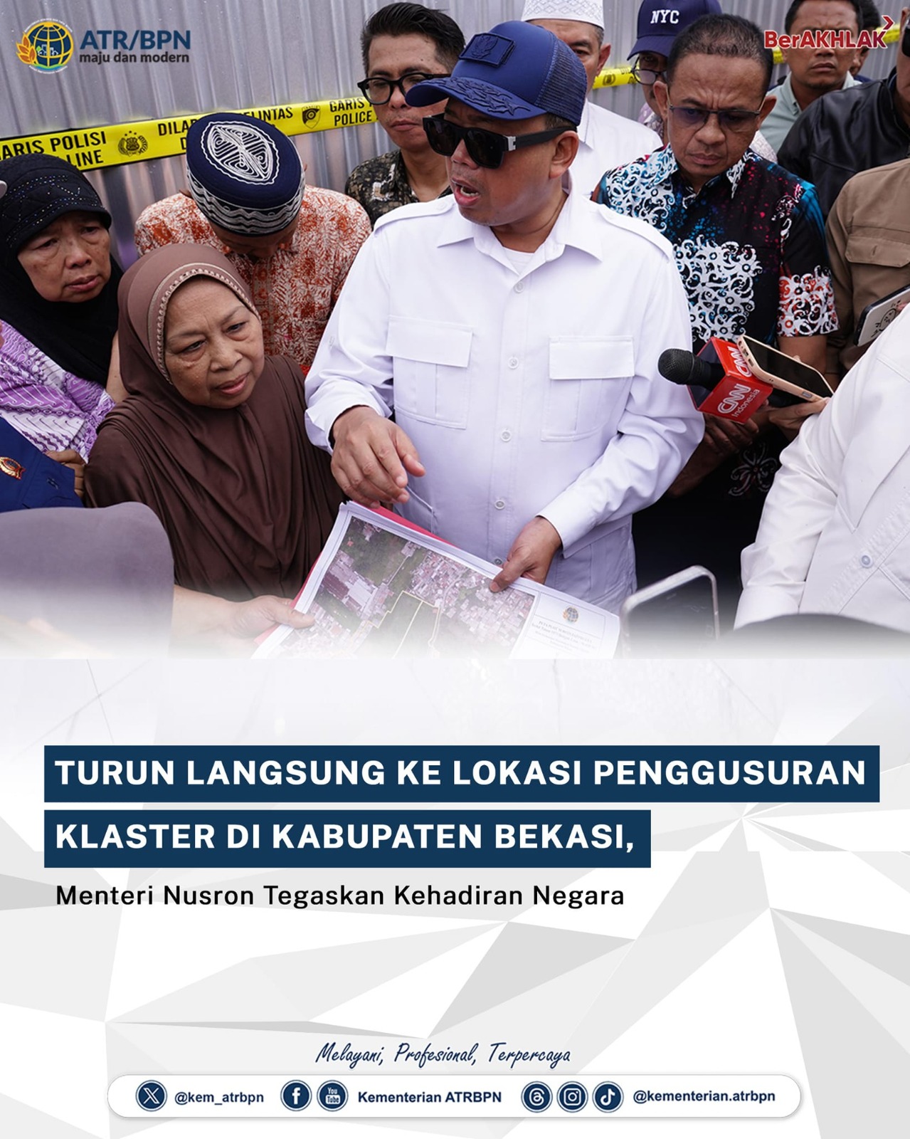 Menteri ATR/BPN Nusron Wahid Tinjau Lokasi Penggusuran di Bekasi, Janjikan Solusi bagi Warga