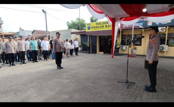 Kompol H.Djanuarsa.S.H Pimpin Apel Perdana, Polsek Pancur Batu Setelah Menjabat