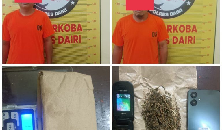 Sat Narkoba Polres Dairi Amankan Dua Warga di Pasar Sidikalang, Diduga Pengguna dan Pengedar Ganja
