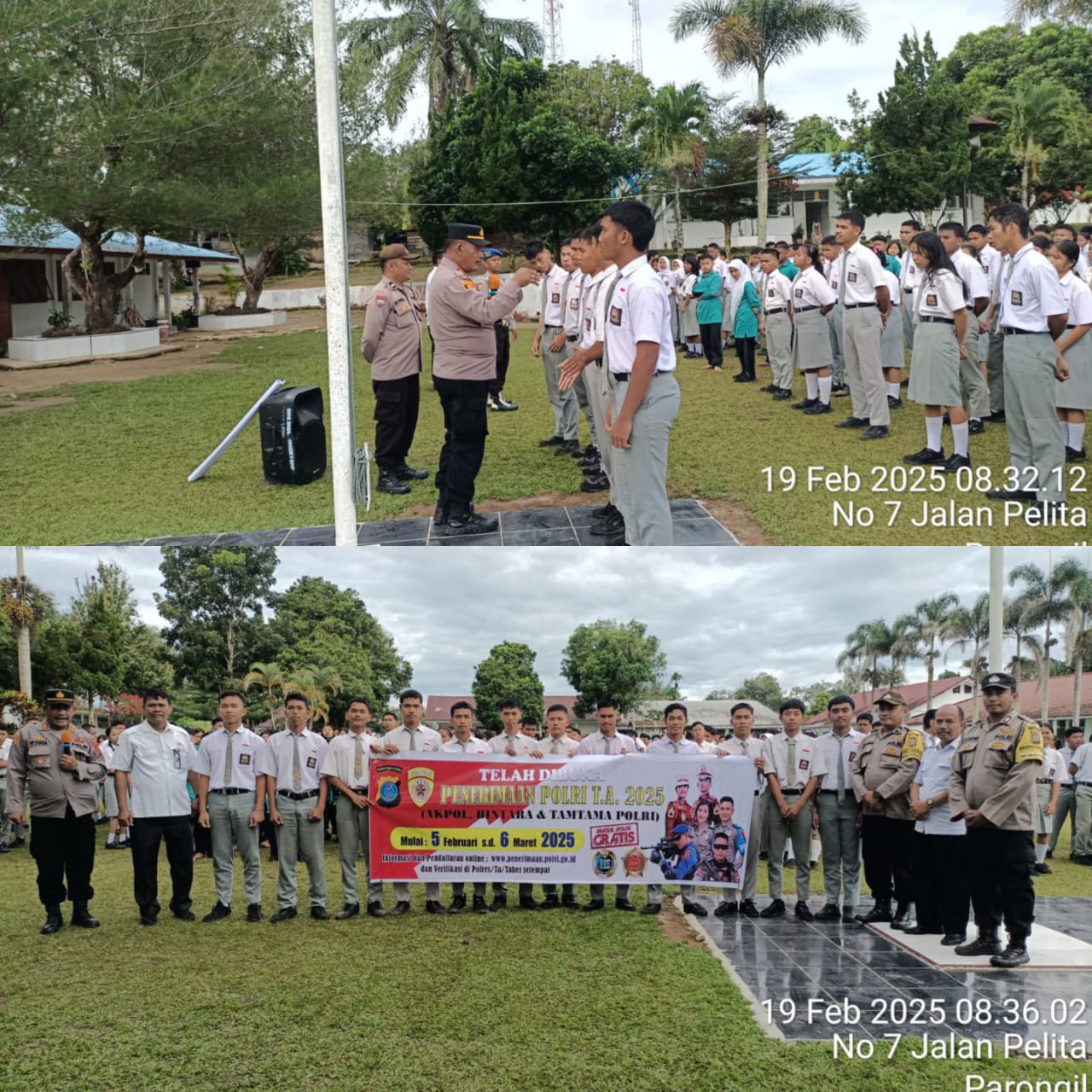 Kapolsek Parongil Sosialisasi Pendaftaran Anggota Polri Kepada Siswa – Siswi SMA Negeri 1 Silima Pungga – Pungga