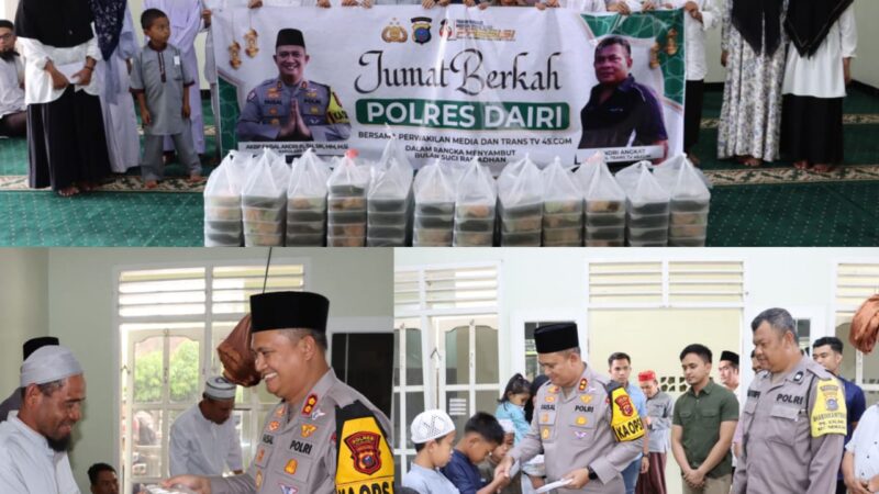 Polres Dairi Gelar Jumat Berkah, Santuni Anak Yatim Piatu Sambut Bulan Suci Ramadhan
