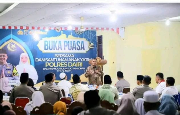 Bupati dairi vikner Sinaga bersama wakil Wahyu Daniel Sagala Menghadiri Acara bebuka puasa bersama